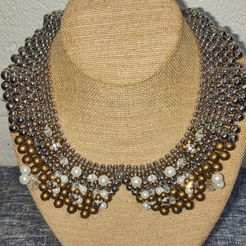 Anthropologie Pam Hiran Retired Multi Colors Beaded Collar Chocker Necklace